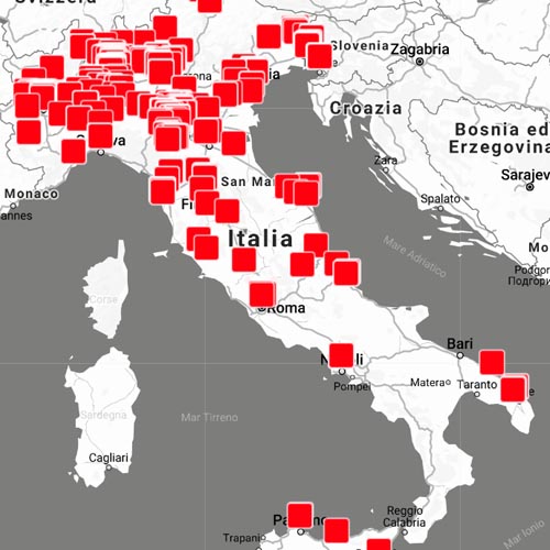 Mappa pietre di inciampo in Italia